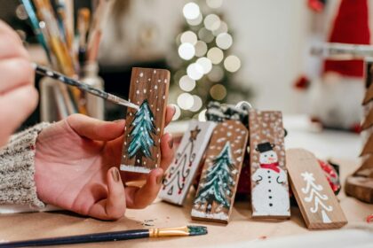 A Person Making Christmas Decorations